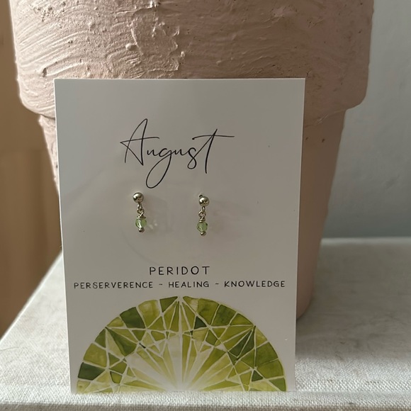 Birthstone Earrings - August (Peridot) - Picture 1 of 3